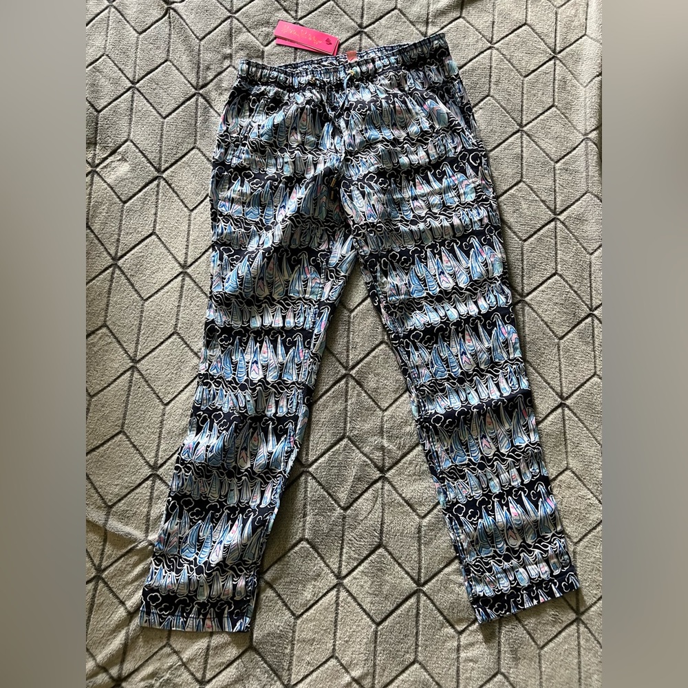 NWT Taron Linen Pants in Low Tide Navy